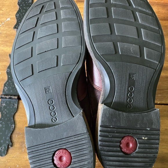 Ecco Oxford 43 US 10 Dress Casual Shoes Brown Suede Leather Brouge Wingtip - Picture 5 of 7